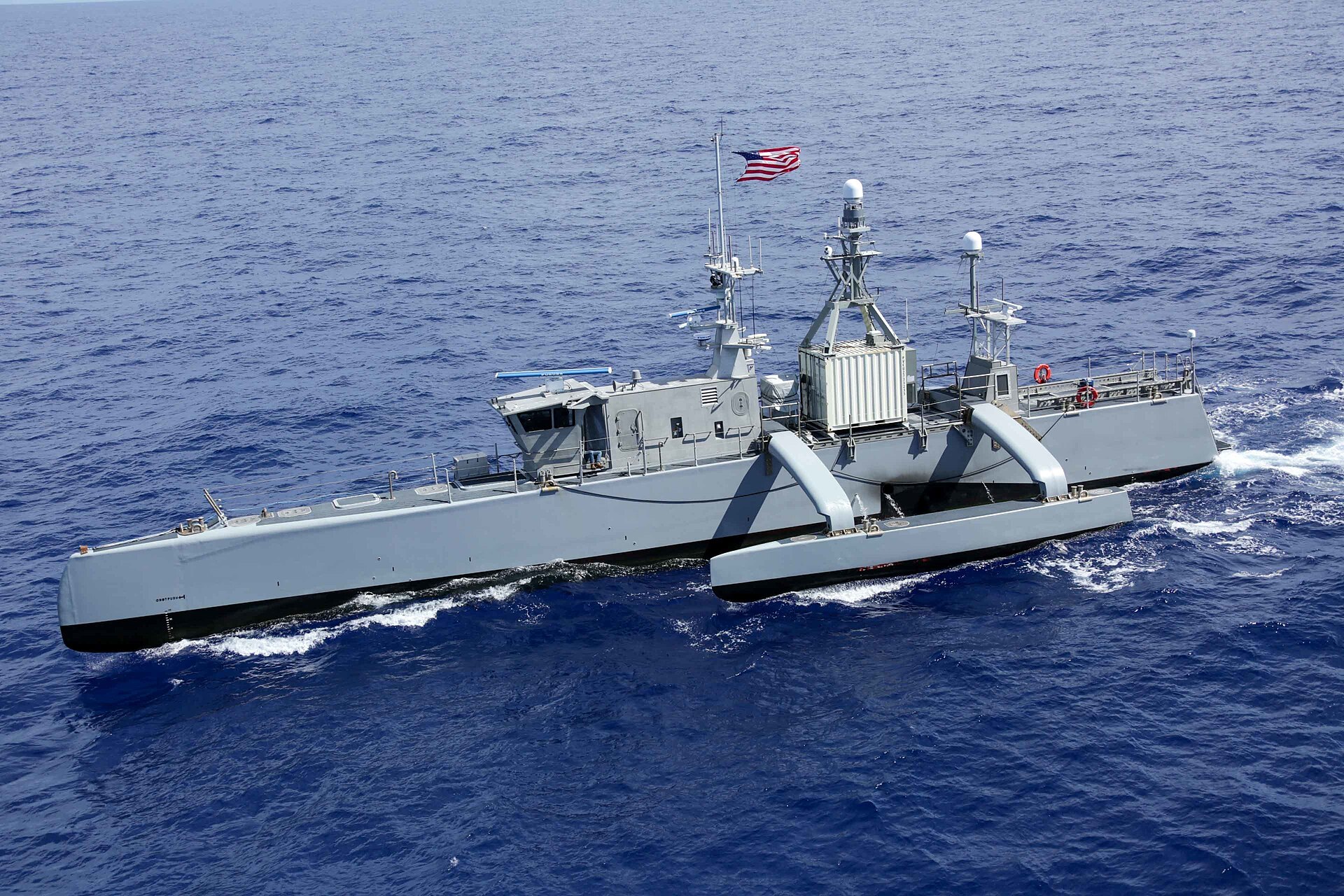 Sea Hunter underway in the Pacific Ocean.